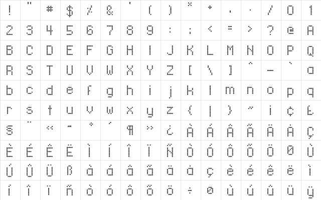 LL_XMas Regular  glyph index