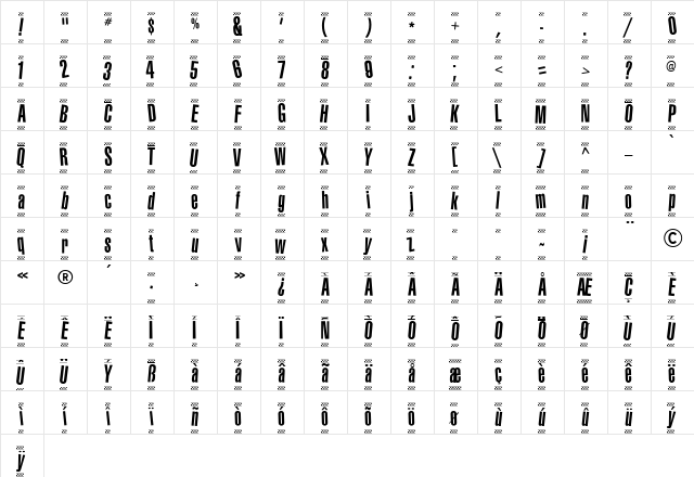 1980 Portable Regular  glyph index