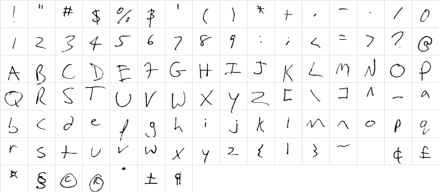 Whitney Regular  glyph index
