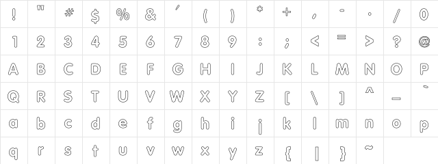 Dogwood Hollow Regular  glyph index