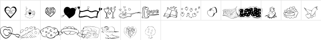 KR Valentines 2006 Five Regular  glyph index