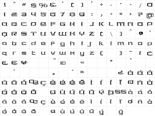 LHF Cool Blue Convex Regular  glyph index