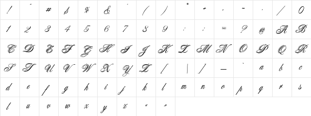 Connetable Regular  glyph index