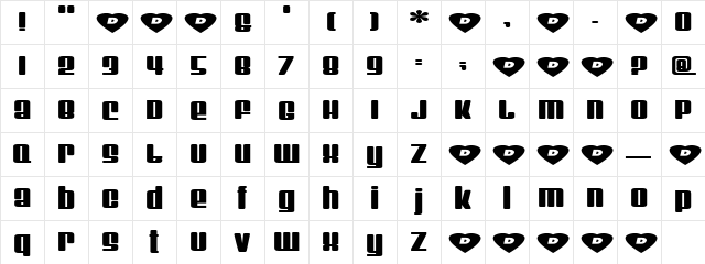 RichardManuel Regular  glyph index