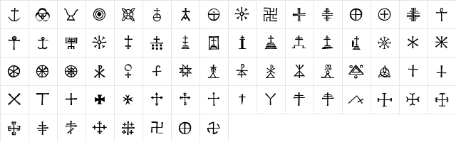 KochSigns Regular  glyph index