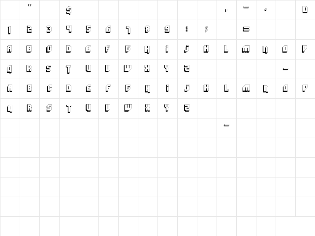 Bad Mofo Regular  glyph index