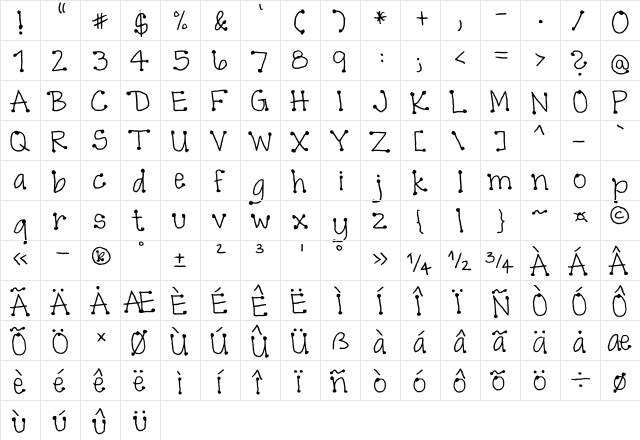 FG Kajsa Black Regular  glyph index