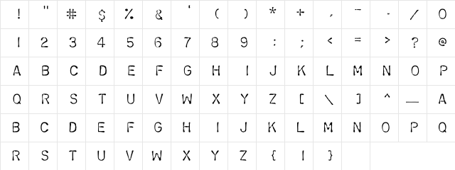 ChromosomeLight Regular  glyph index