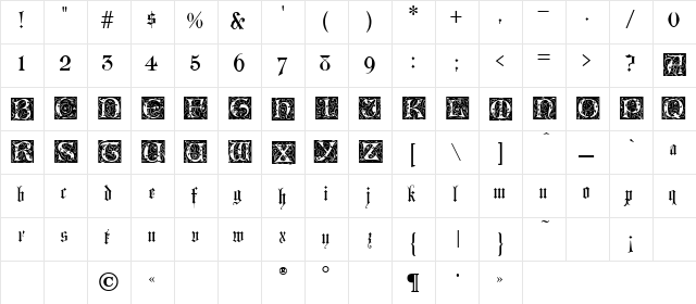 Lombardina Initial Two Regular  glyph index