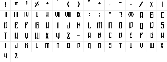 Winter in Gotham Regular  glyph index