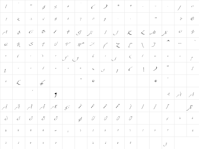 tsp machina 2 Regular  glyph index