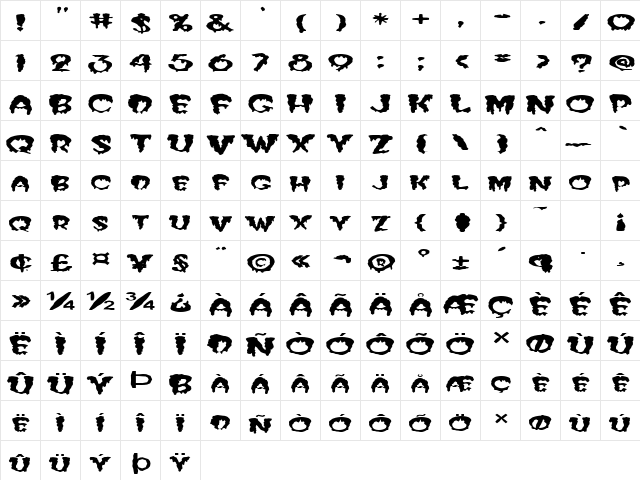 FZ UNIQUE 10 MANGLED EX Normal  glyph index