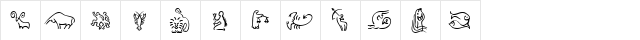 SL Zodiac Icons Regular  glyph index
