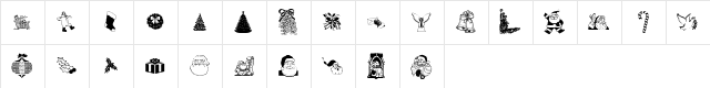 Christmas - Debbie Regular  glyph index