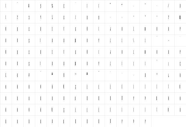 MacroscopicB Regular  glyph index