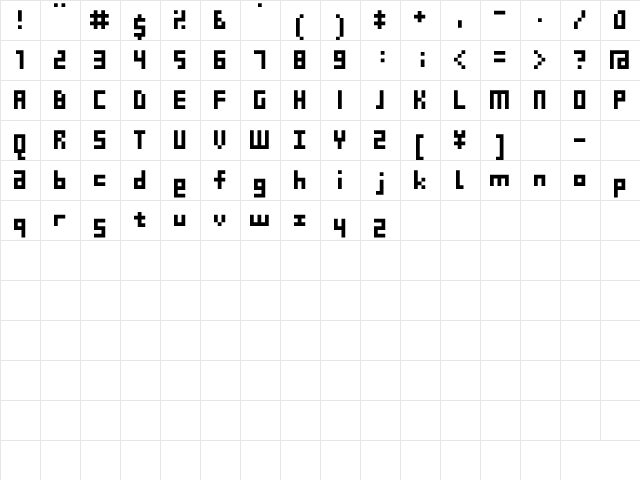 D3 Beatmapism Regular  glyph index