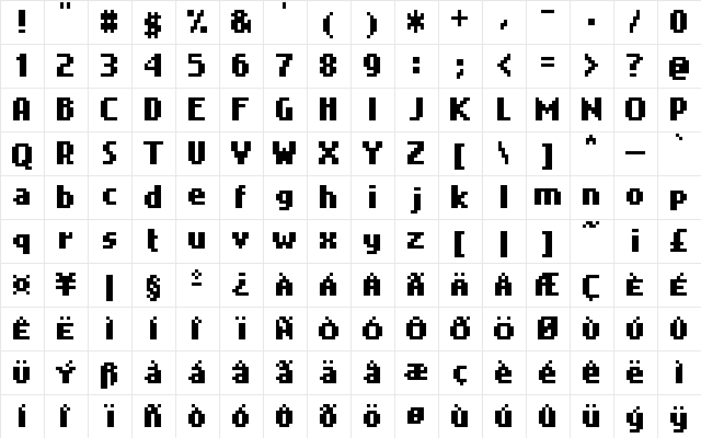 Nokia Cellphone FC Small  glyph index