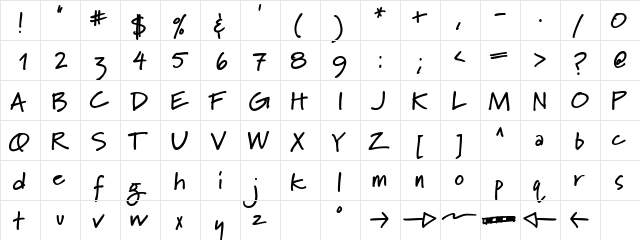 LipstickScriptSSK Bold  glyph index