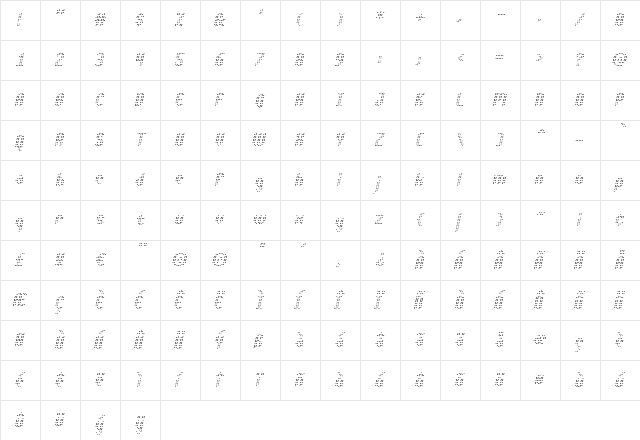 Asterix Light Italic Regular  glyph index