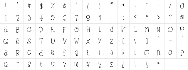 HomegirlQuirks Medium  glyph index
