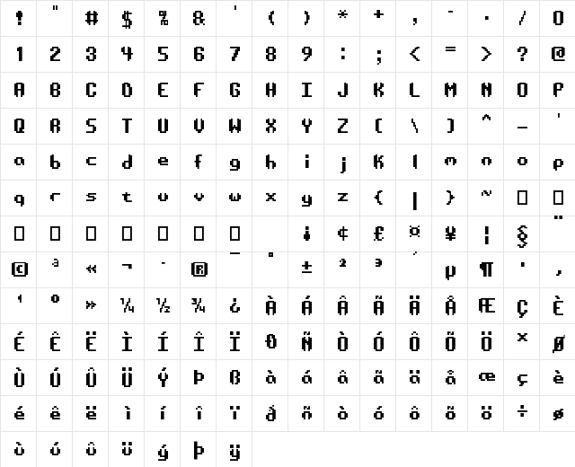 ƠSystematic TT BRK Regular  glyph index