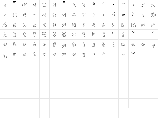 LD Button Regular  glyph index
