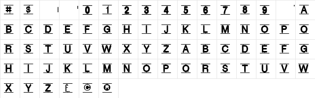 PlasticMan Medium  glyph index