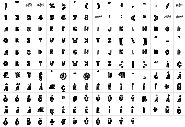 springloved inline Regular  glyph index