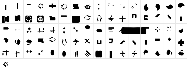 Freeform One  glyph index