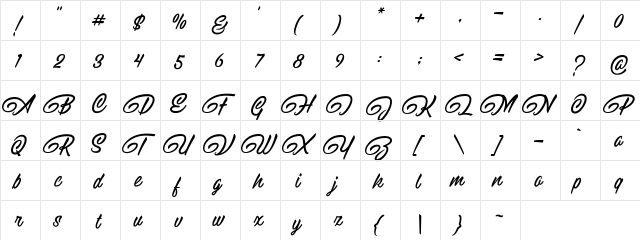 Raitons Demo Regular  glyph index