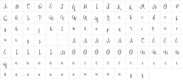 Syllia Demo Regular  glyph index