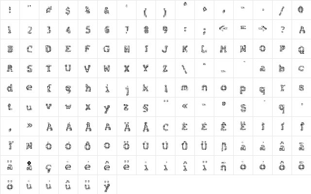 F2FAlRetto LT Std Regular  glyph index