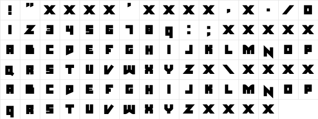 nsteel Black  glyph index