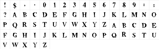 Morton Regular  glyph index