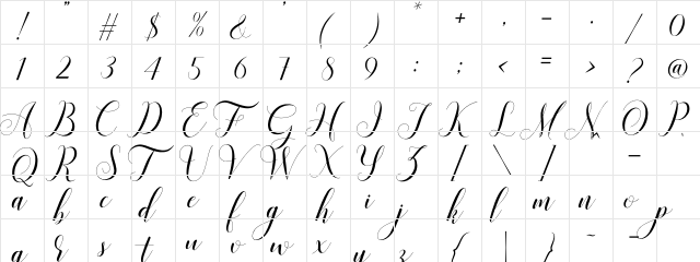 Mariana Oghawa Regular  glyph index