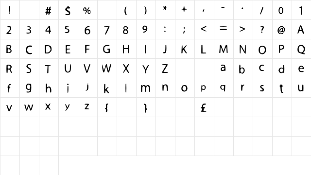 Molt_Gothic_Scruffy Medium  glyph index