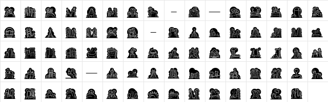 Mini Pics Naked City Night  glyph index