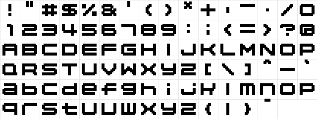 04b_20 Regular  glyph index