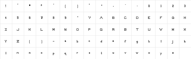 MessUp Regular  glyph index