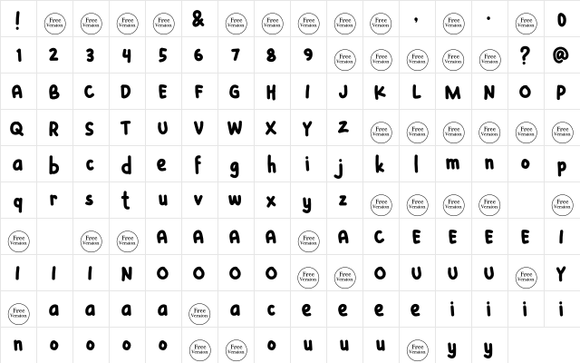 My Home  Free Trial Regular  glyph index