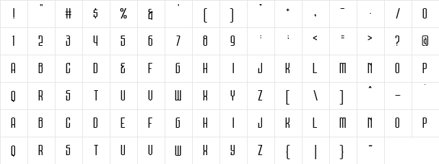 DNS Gibsons One Demo  glyph index