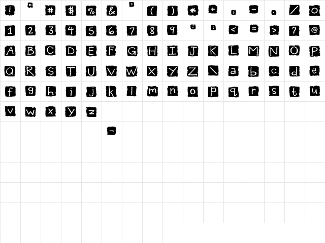 2Peas Distressed 2Peas Distressed  glyph index