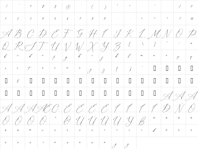 Muttaqin Demo Demo  glyph index