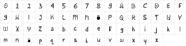 Animal Insting Regular  glyph index