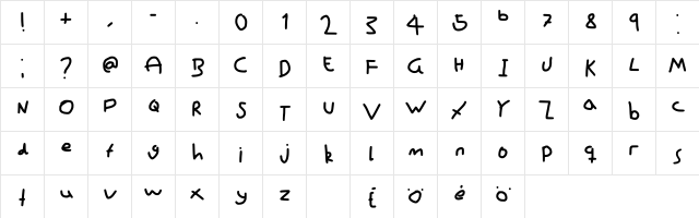 Mouse Writing Regular  glyph index