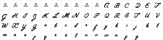 Granada Blues Personal Use Regular  glyph index