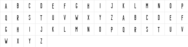 Bondie Regular  glyph index