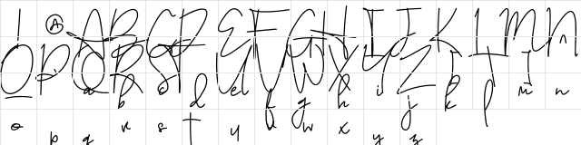 Austin Pen Regular  glyph index