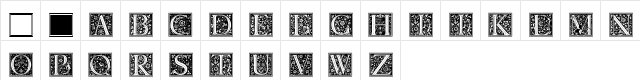 Florentine Becker Normal  glyph index