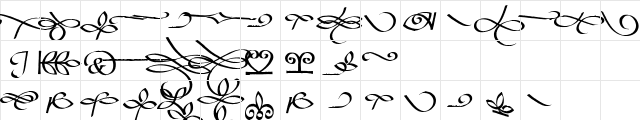Bible Script EF Flourishes Regular  glyph index